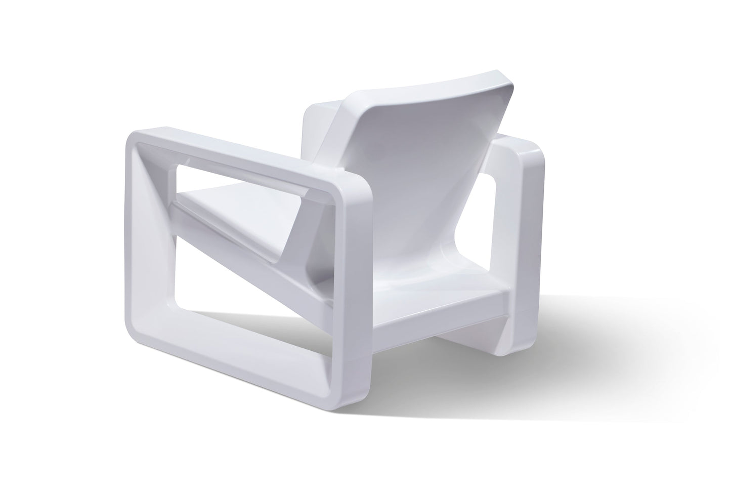 Deck Lounge Chair - Tupelo Goods - White Outdoor Firepit Chairs Back View