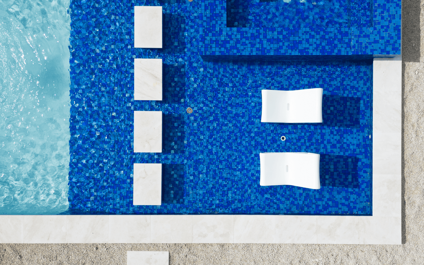 Line Modern In-Pool Lounge Chair - Tupelo Goods - In pool White Modern Lounge Chairs