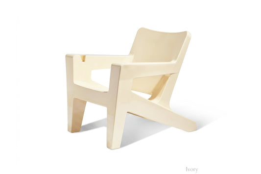 Tupelo Bask Chair Ivory on white background