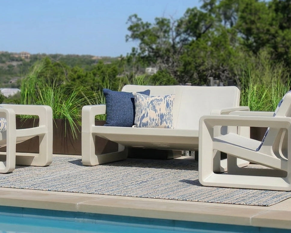 Deck Loveseat Ivory Poolside