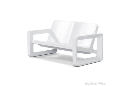 Tupelo Deck Loveseat Highcloud White on white background