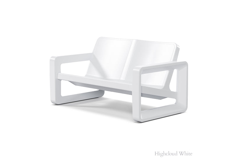 Tupelo Deck Loveseat Highcloud White on white background