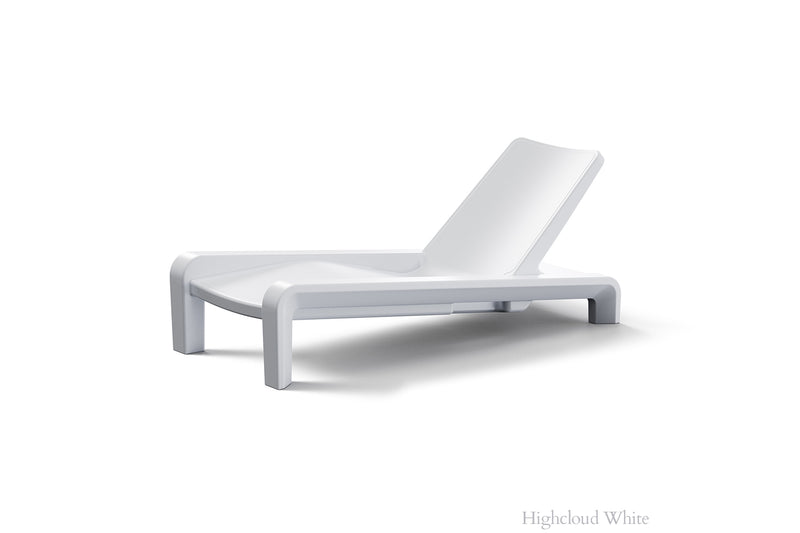 Tupelo Deck Chaise Highcloud White on white background