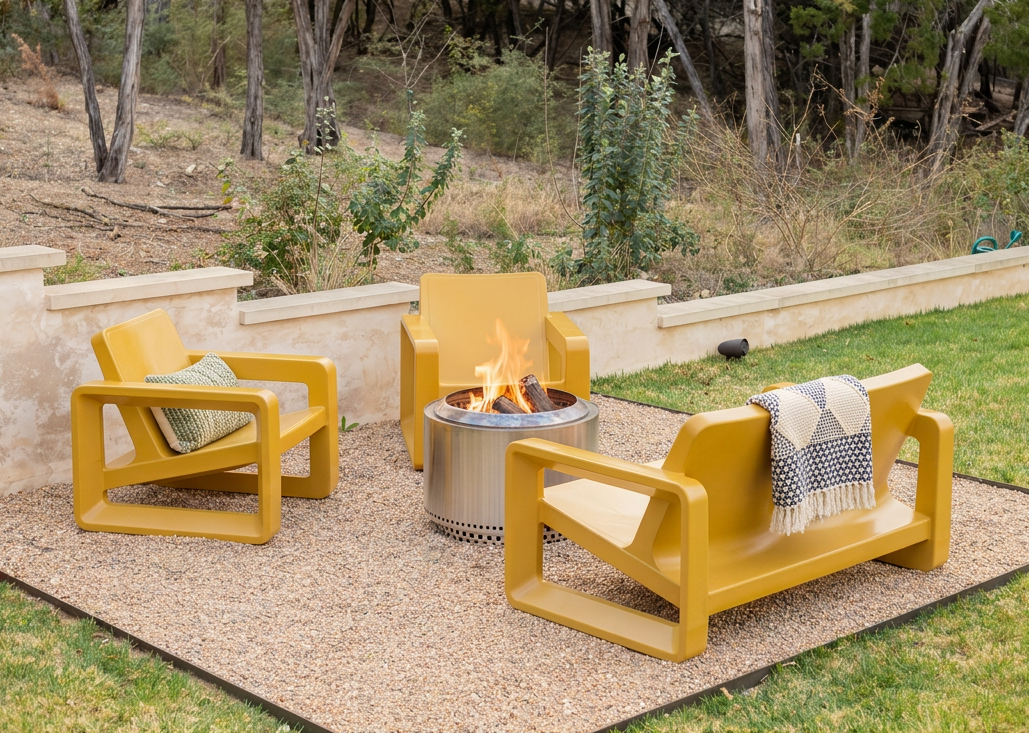 Deck Chair and Loveseat Marigold Fireside