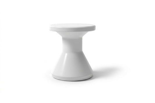 Fluent Side Table white round on white background