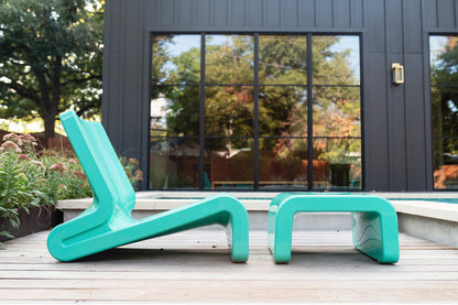 Line Ottoman - Seafoam