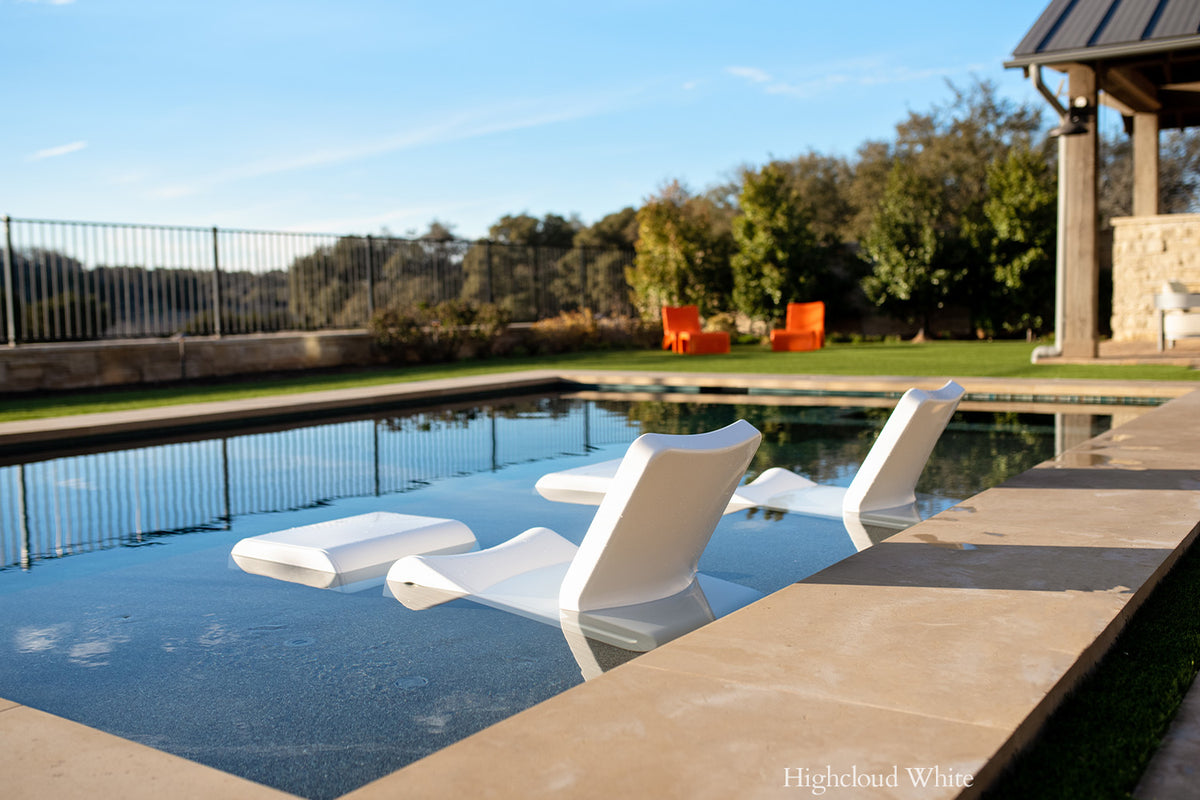 Tupelo Line Chair Highcloud White in a pool