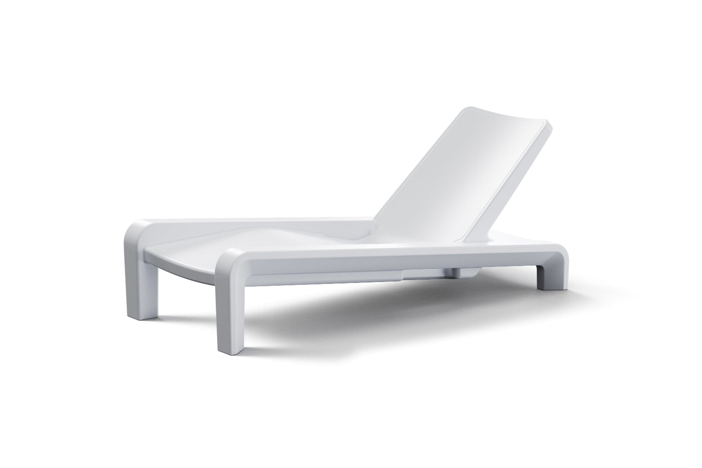 Deck Modern In-Pool Chaise Lounge Chair - Tupelo Goods - Side View in White