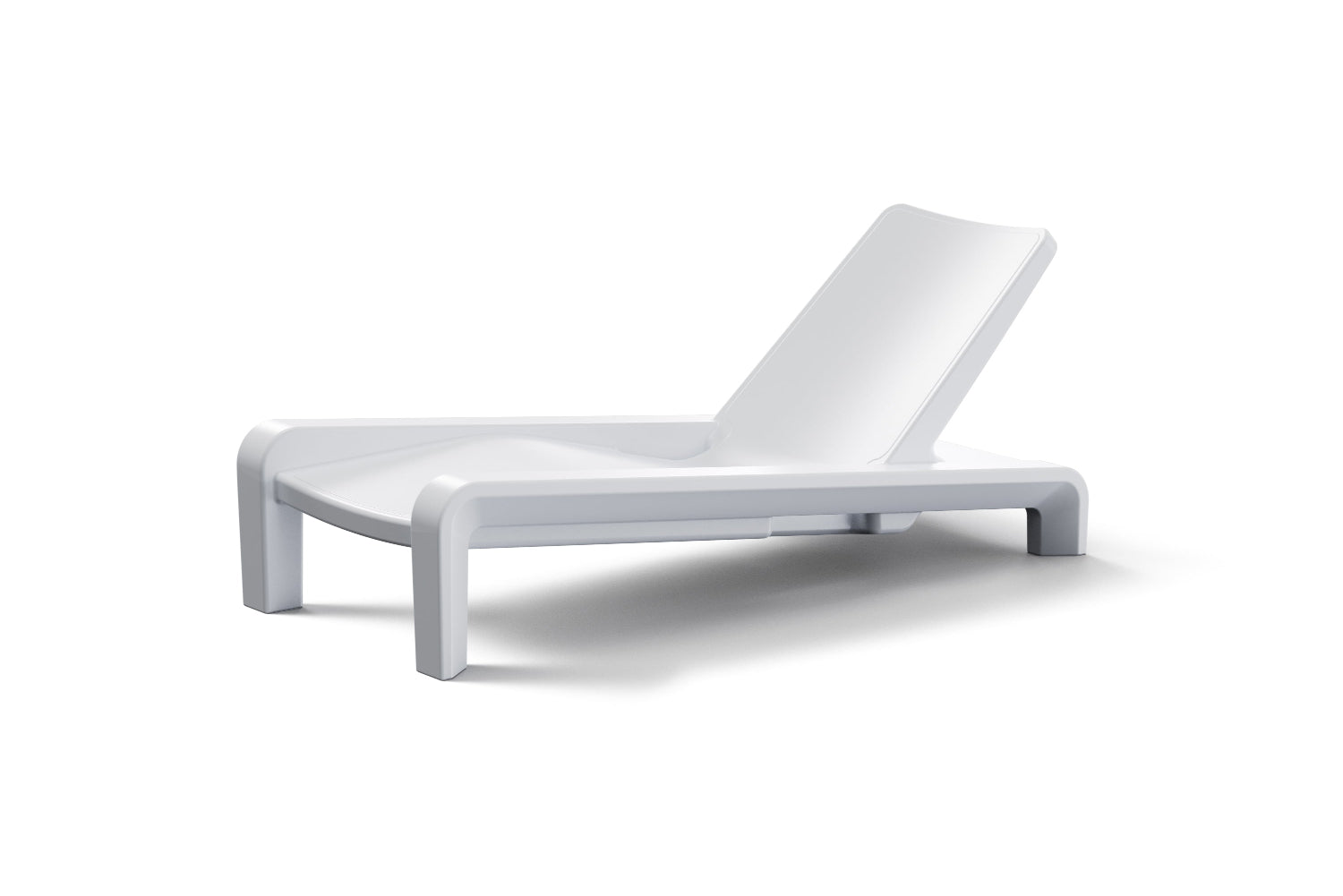 Deck Modern In-Pool Chaise Lounge Chair - Tupelo Goods - Side View in White