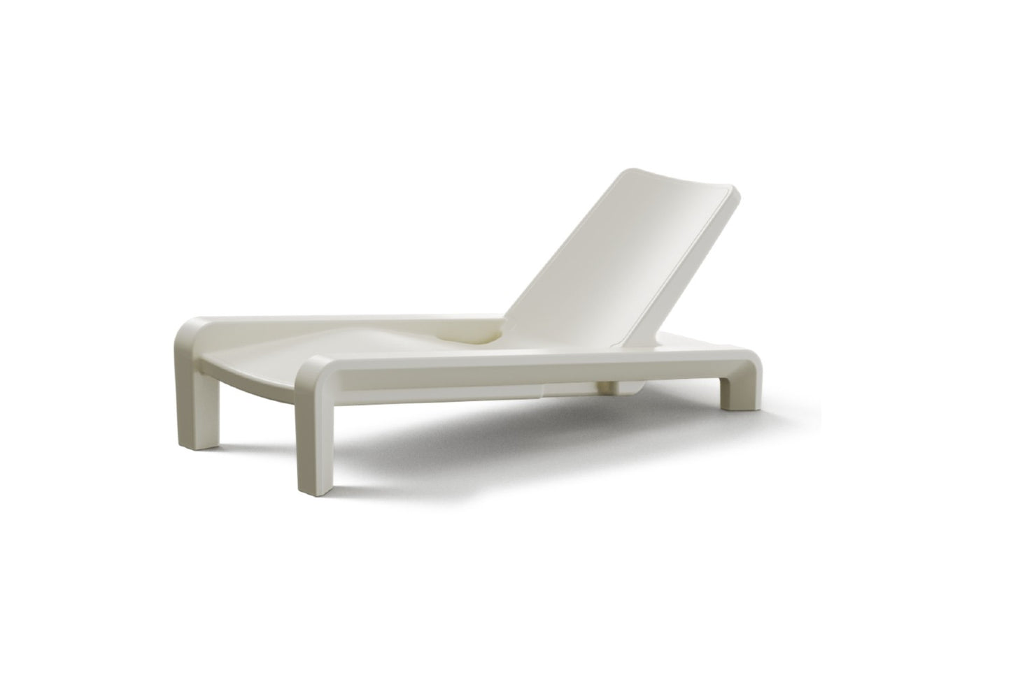 Tupelo Deck Chaise Lounge in Ivory on white background
