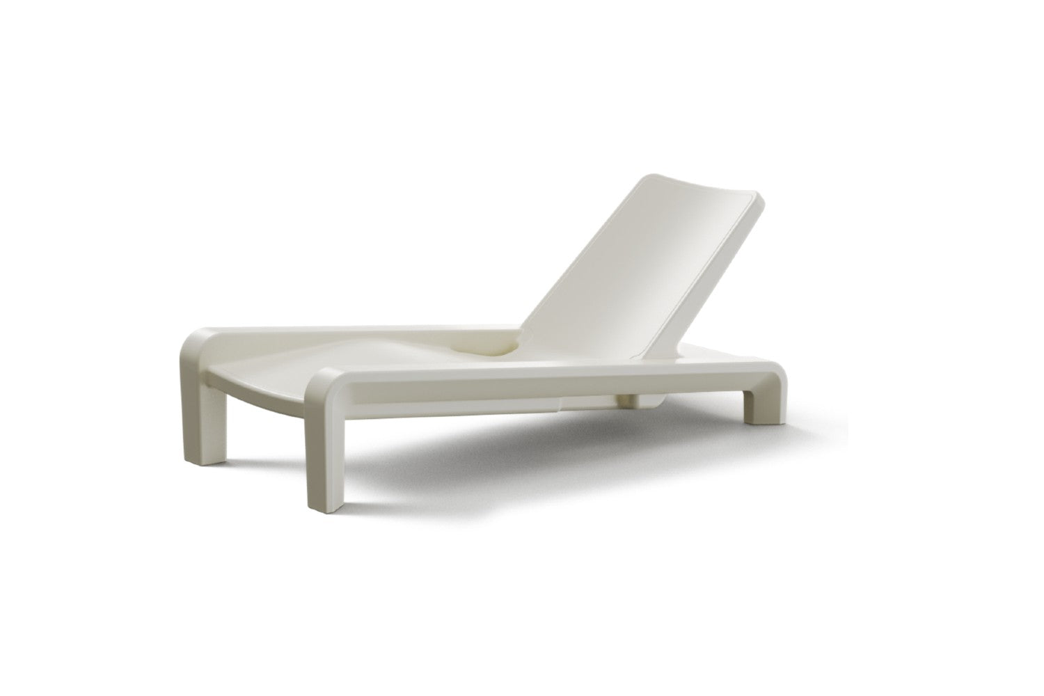 Tupelo Deck Chaise Lounge in Ivory on white background