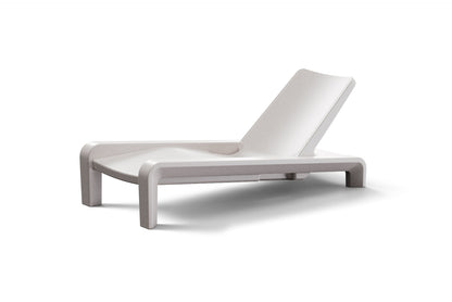 Image of the Deck Chaise Lounge in the color Sandstone made from ultra-durable polyethylene displayed on a white background.