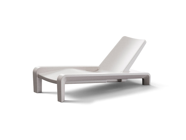 Image of the Deck Chaise Lounge in the color Sandstone made from ultra-durable polyethylene displayed on a white background.