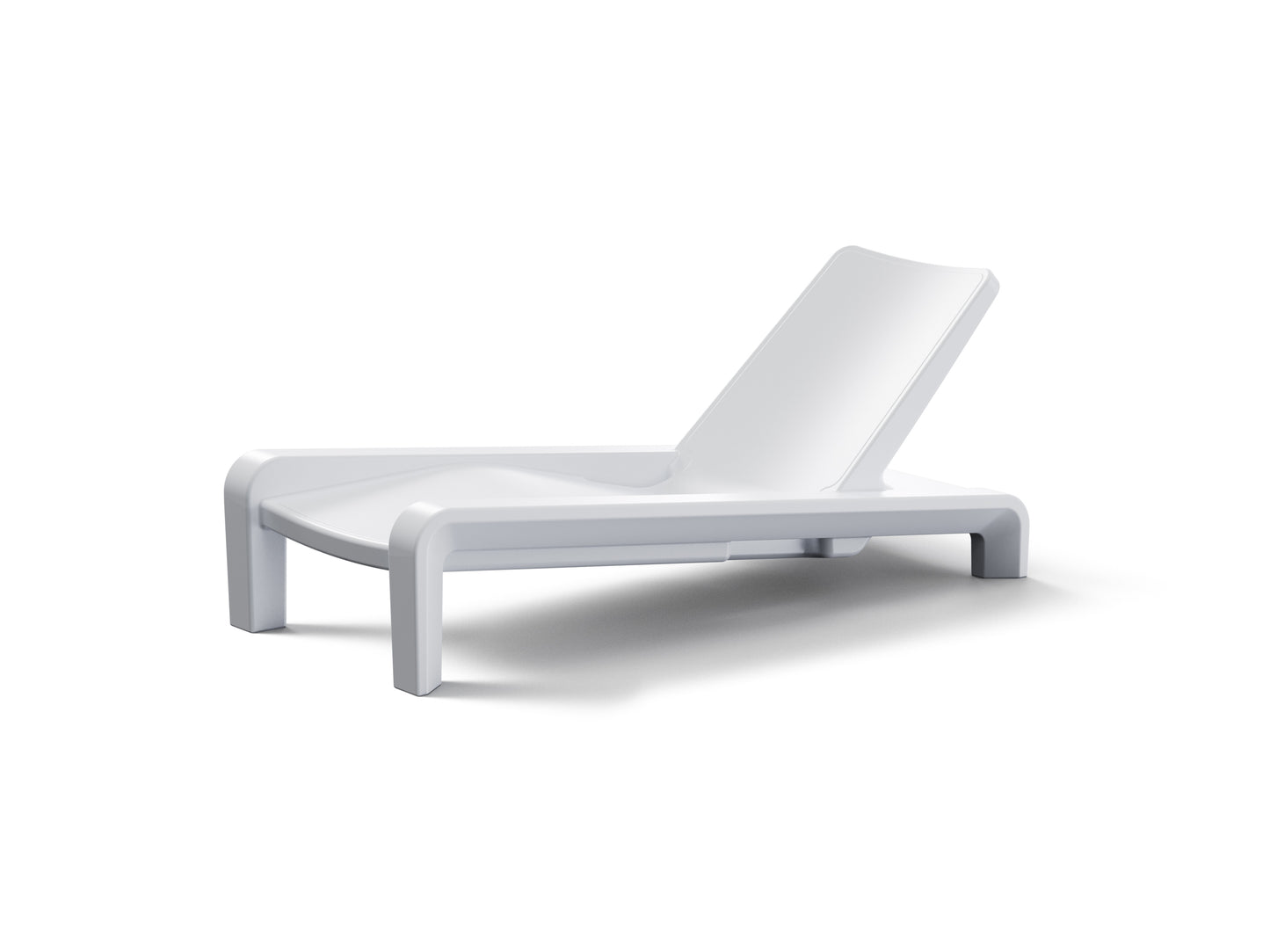 Deck Modern In-Pool Chaise Lounge Chair - Tupelo Goods - Side View in White