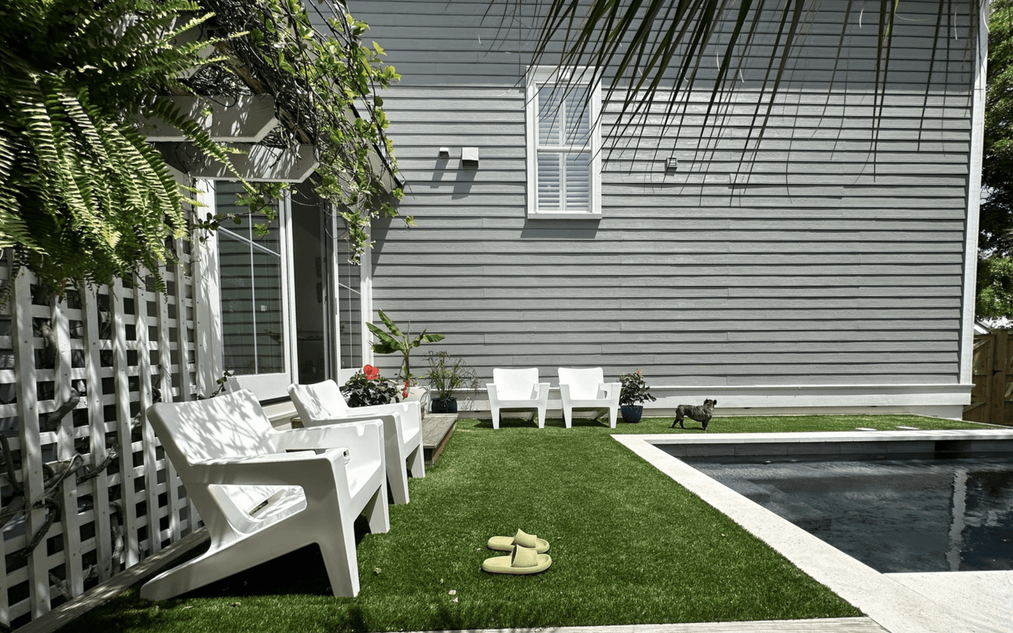 Bask Modern Adirondack Resin Chair in White Poolside