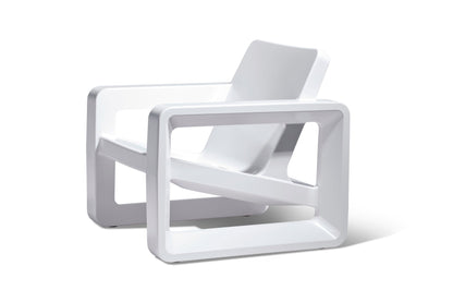 Deck Modern Outdoor Lounge Chair- Tupelo Goods  - White Side View