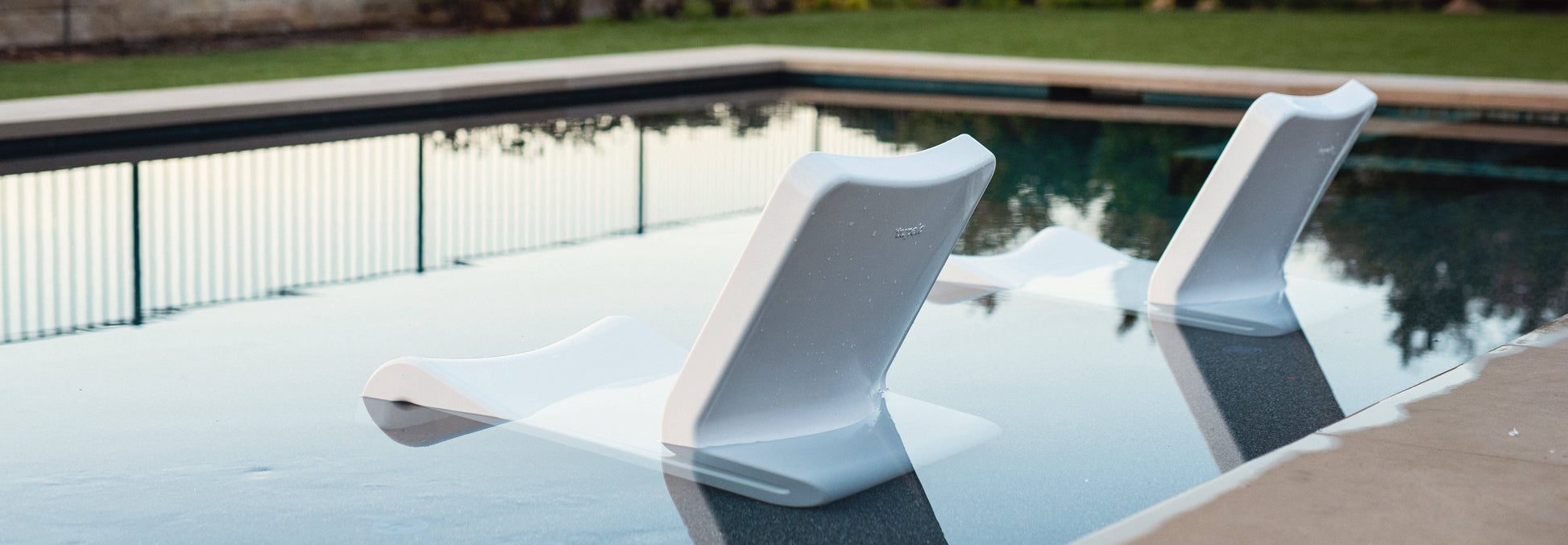 Line Lounge Chair - Tupelo Goods - In pool White Modern Lounge Chairs