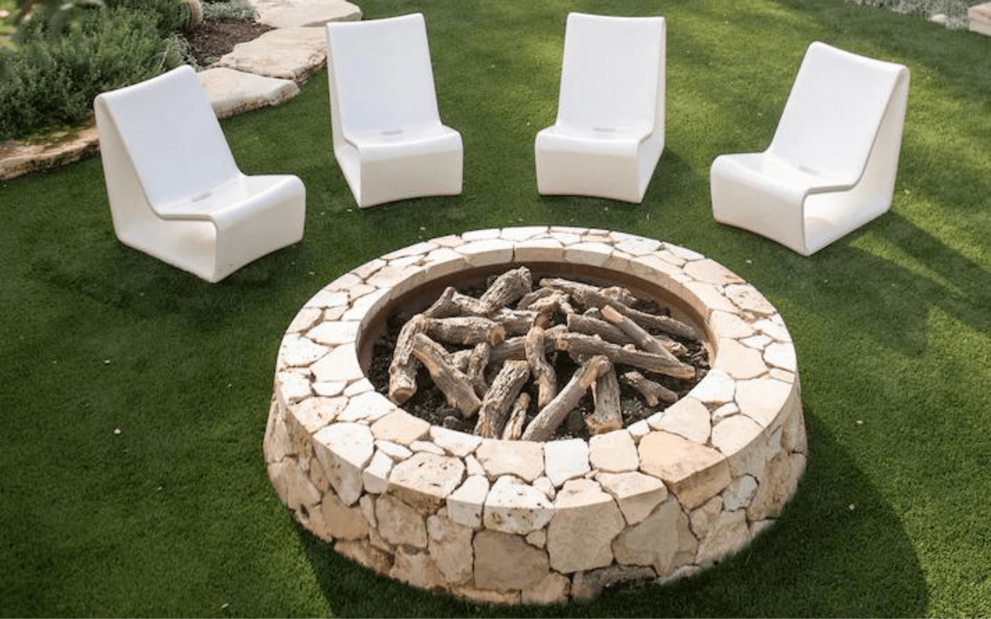 Loop Lounge Chair - Tupelo Goods - Modern White Fire Pit chairs