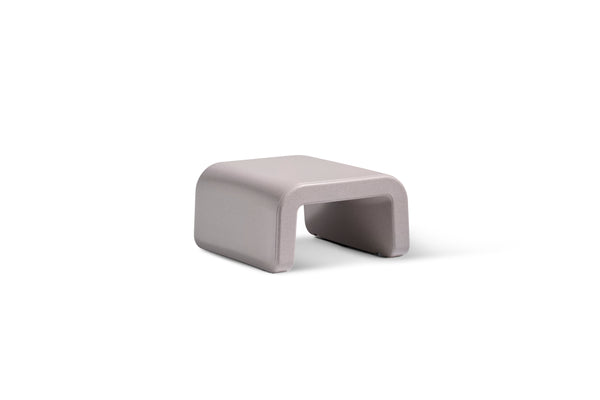 Image of the modern, UV-resistant Line Ottoman in the colour Sandstone made with polyethylene displayed on a white background.